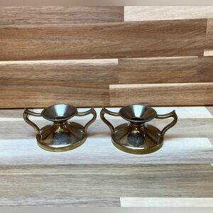 Gold Toned Trophy Style Candle Holders